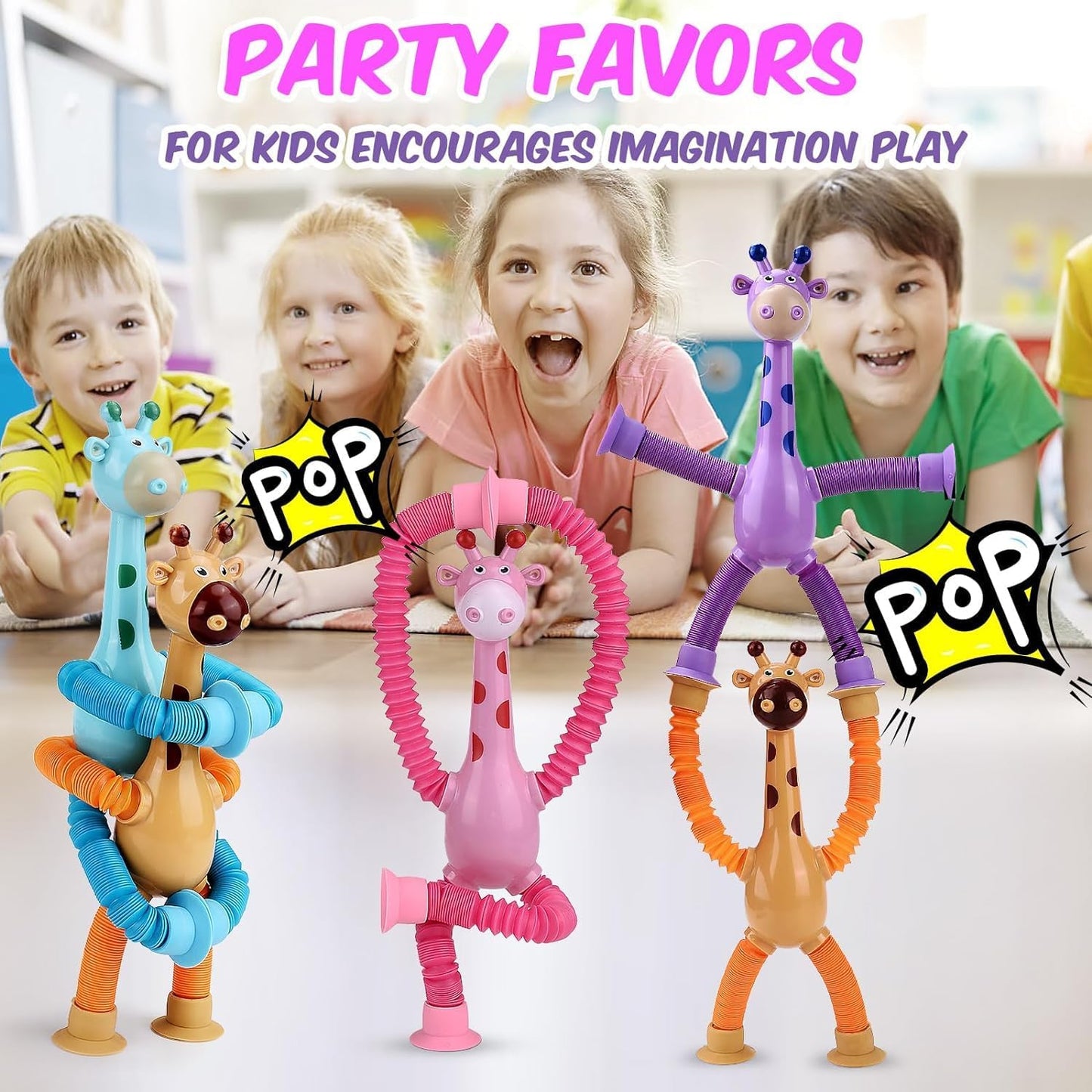 Telescopic Suction Cup Giraffe Toy