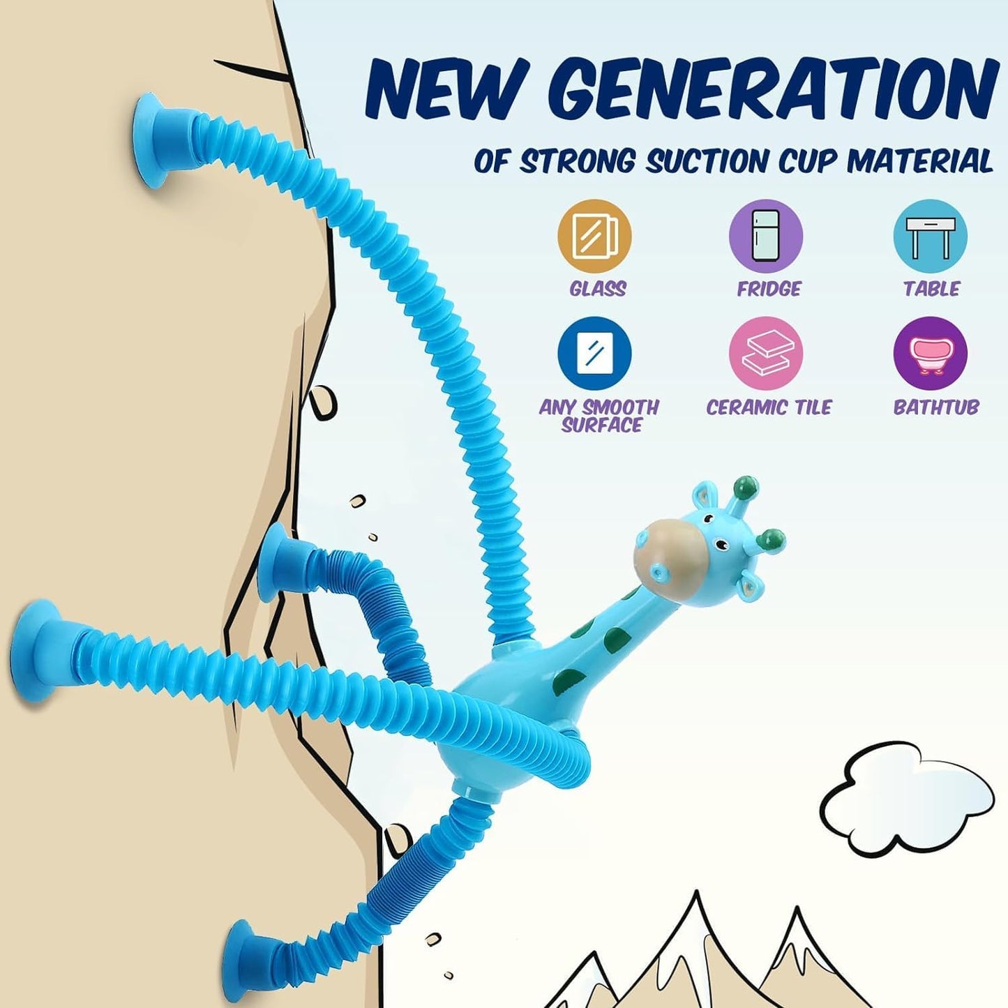 Telescopic Suction Cup Giraffe Toy