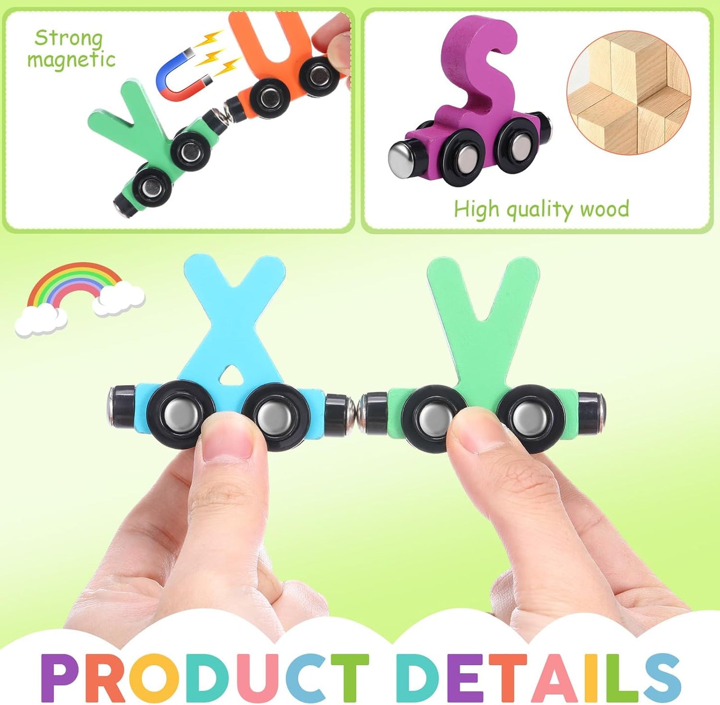 wooden train set 46 pcs