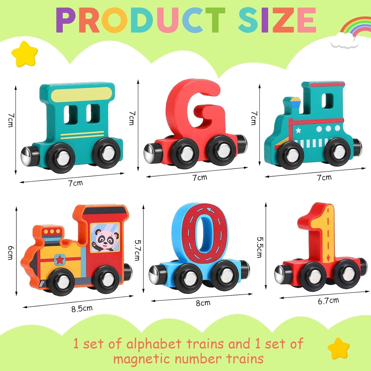 wooden train set 46 pcs