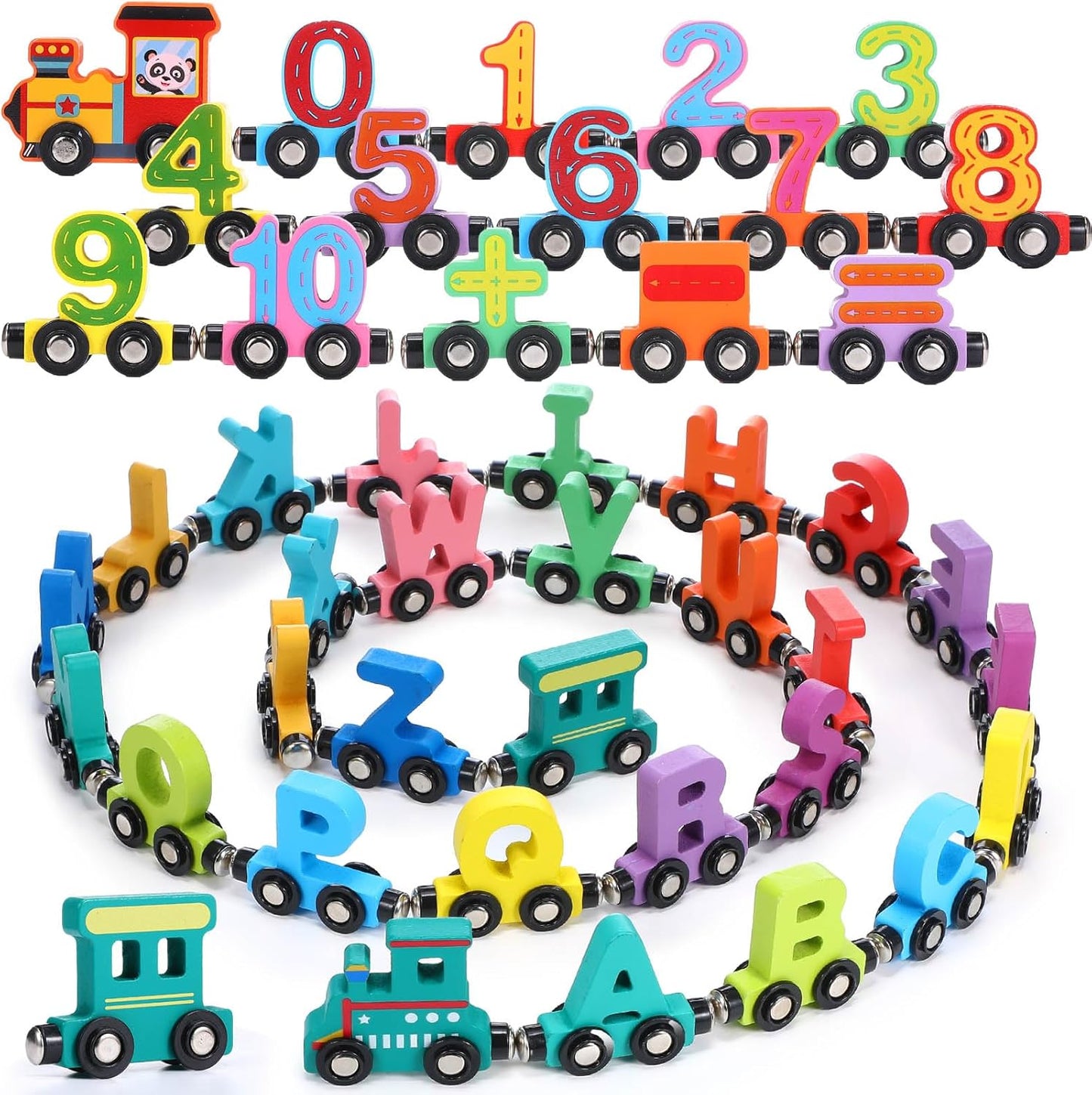 wooden train set 46 pcs