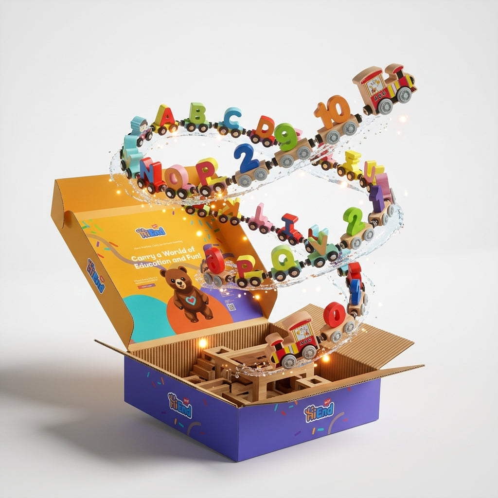 wooden train set 46 pcs