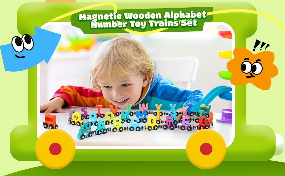 wooden train set 46 pcs